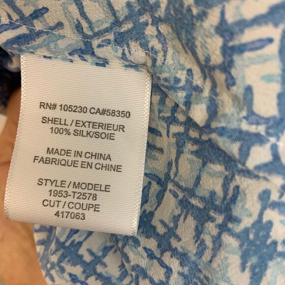 Joie 100% Silk Blue Draped Top (I5) - Picture 7 of 7